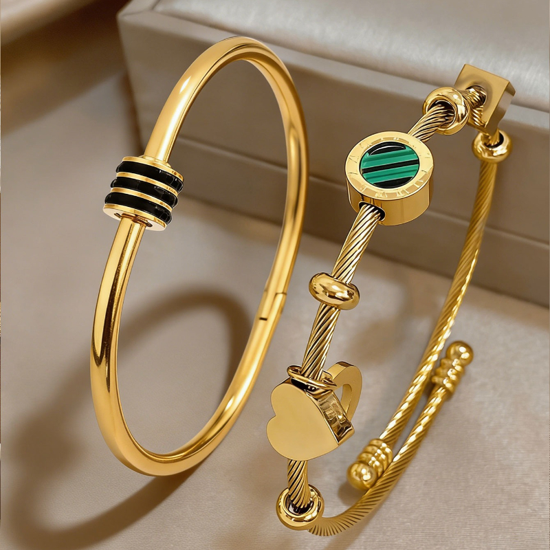 2pcs Multi-Pattern Bracelet Set, Vintage Style for Layering
